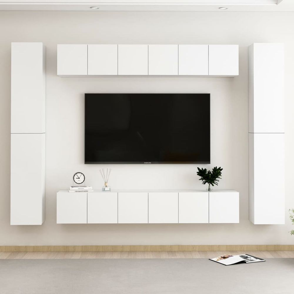 10-delige Tv-meubelset spaanplaat wit MeubelReus