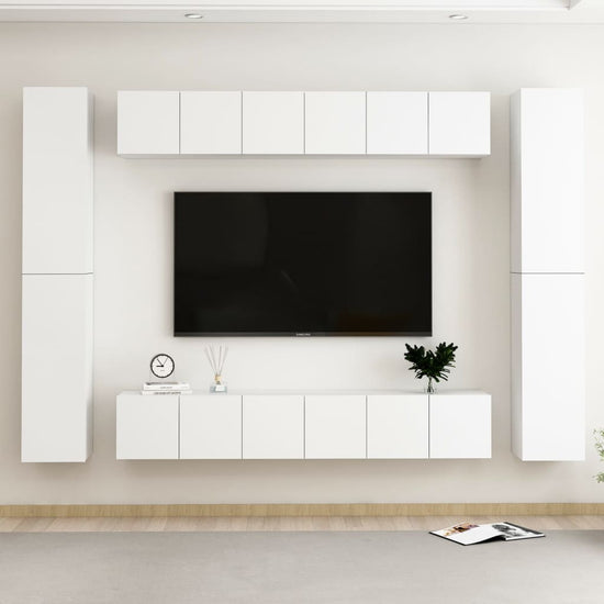 10-delige Tv-meubelset spaanplaat wit MeubelReus