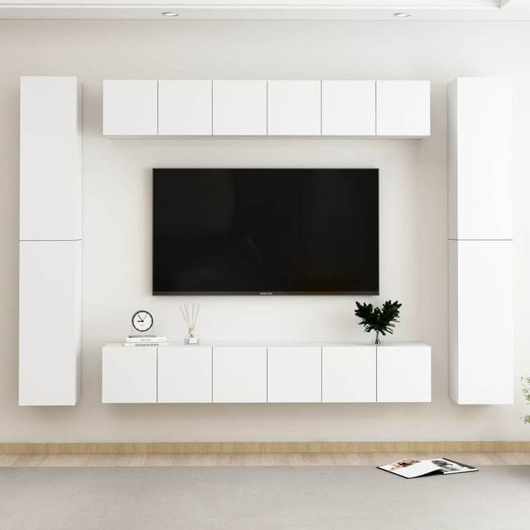 10-delige Tv-meubelset spaanplaat wit MeubelReus
