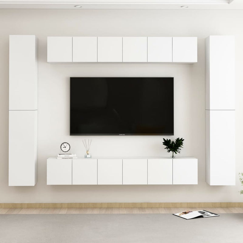 10-delige Tv-meubelset spaanplaat wit MeubelReus