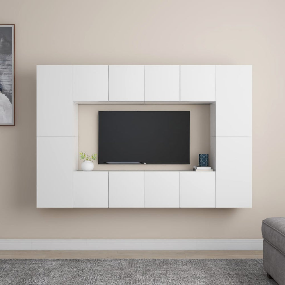 8-delige Tv-meubelset spaanplaat wit MeubelReus