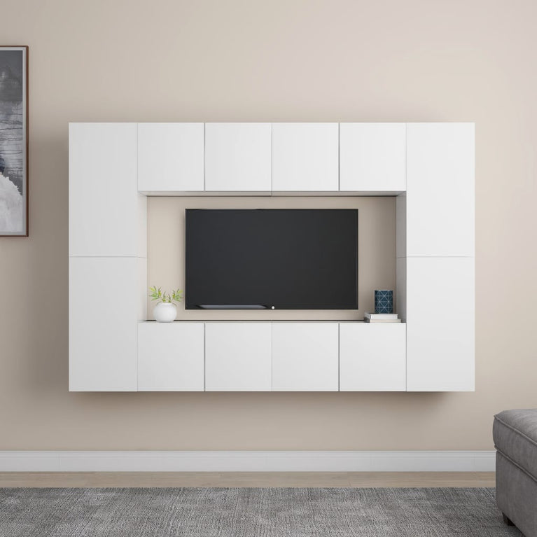 8-delige Tv-meubelset spaanplaat wit MeubelReus