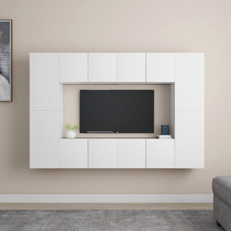8-delige Tv-meubelset spaanplaat wit MeubelReus