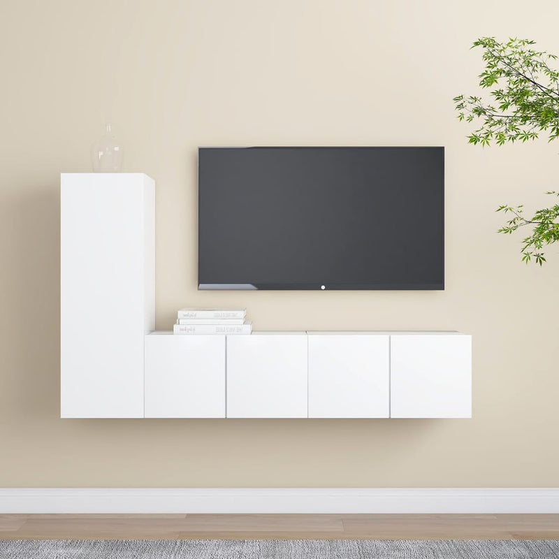 3-delige Tv-meubelset spaanplaat wit MeubelReus