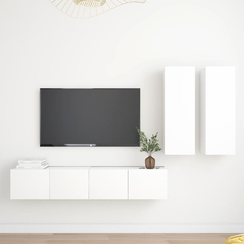 4-delige Tv-meubelset spaanplaat wit MeubelReus