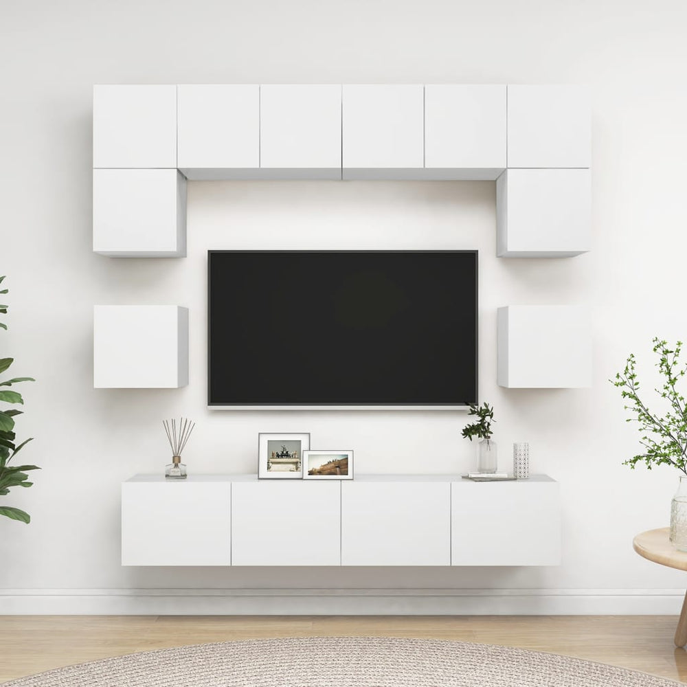 8-delige Tv-meubelset spaanplaat wit MeubelReus