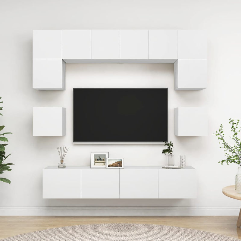 8-delige Tv-meubelset spaanplaat wit MeubelReus