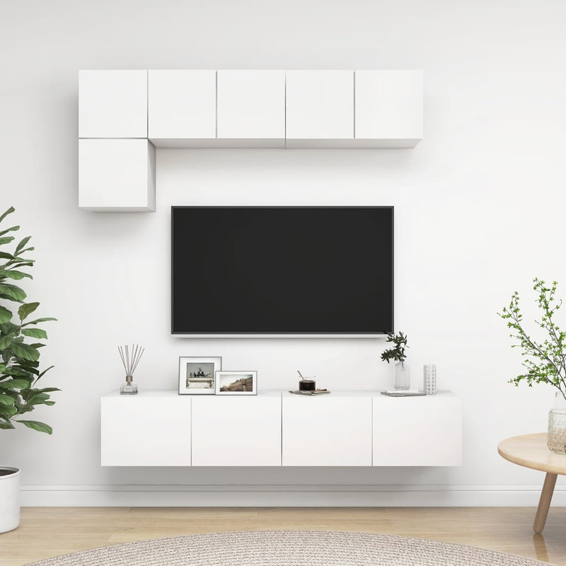 5-delige Tv-meubelset spaanplaat wit MeubelReus