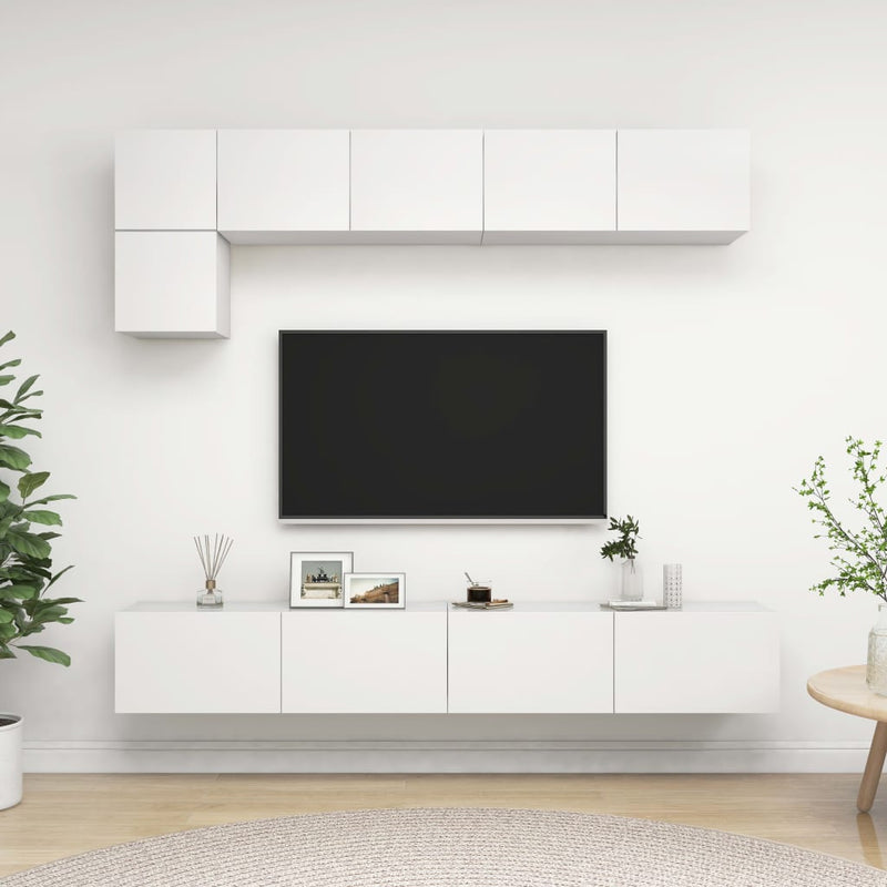 5-delige Tv-meubelset spaanplaat wit MeubelReus