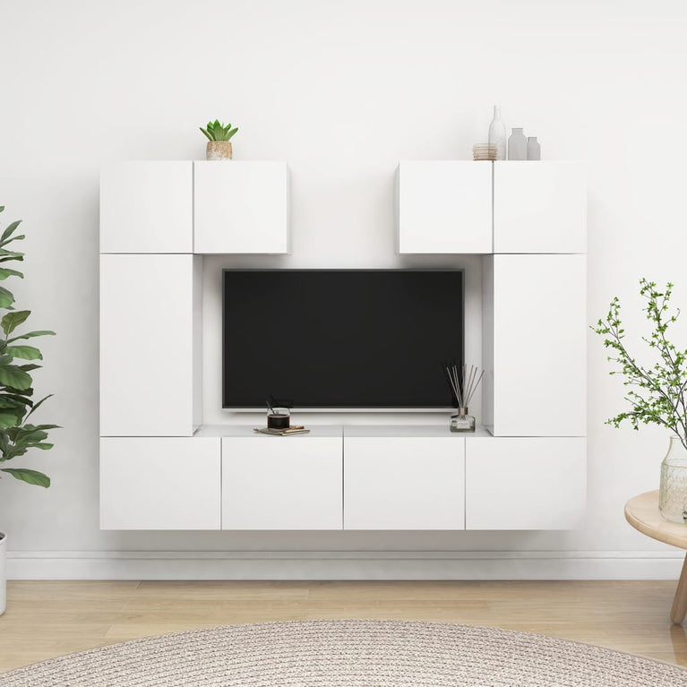 6-delige Tv-meubelset spaanplaat wit MeubelReus