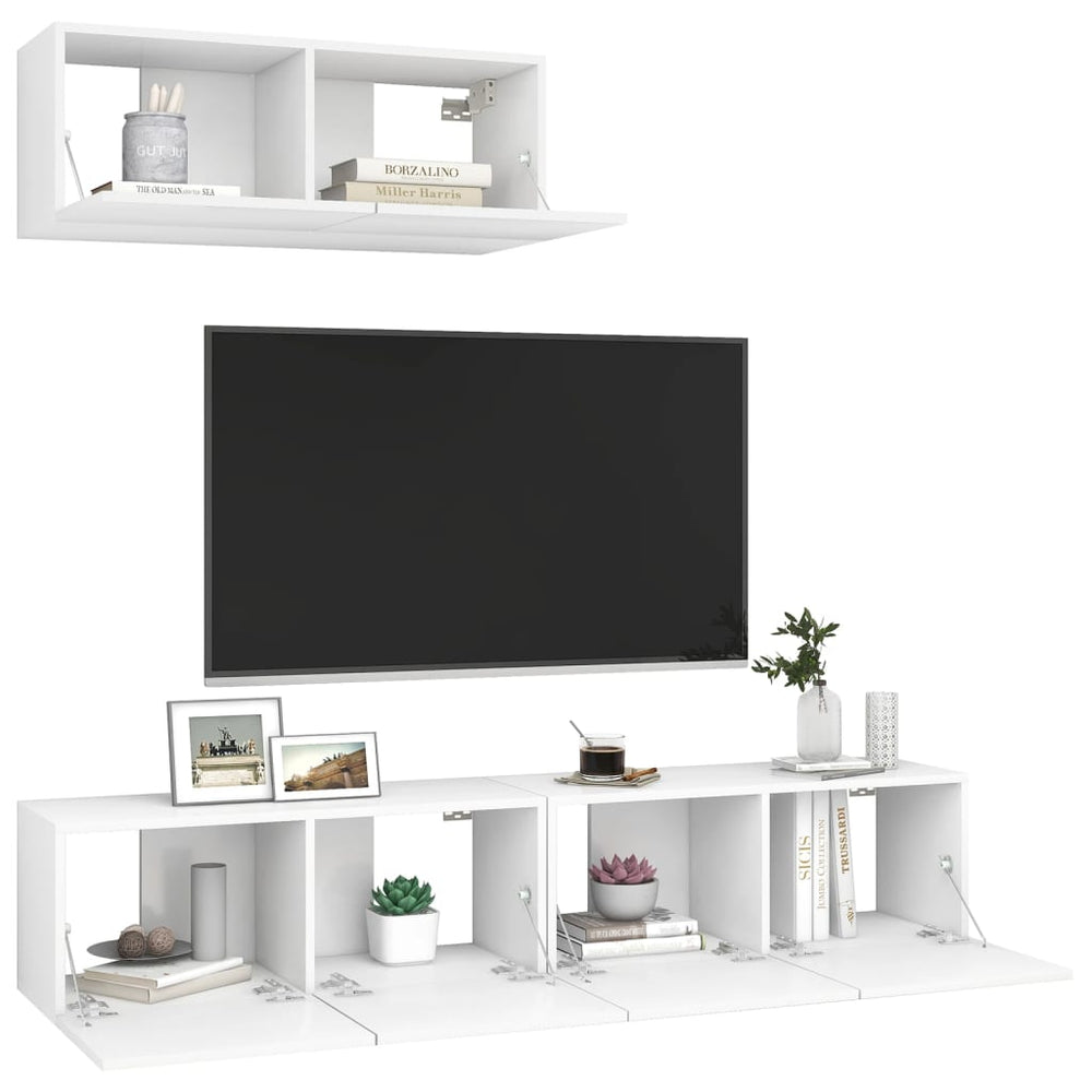 Tv-meubelen 3 st bewerkt hout wit MeubelReus