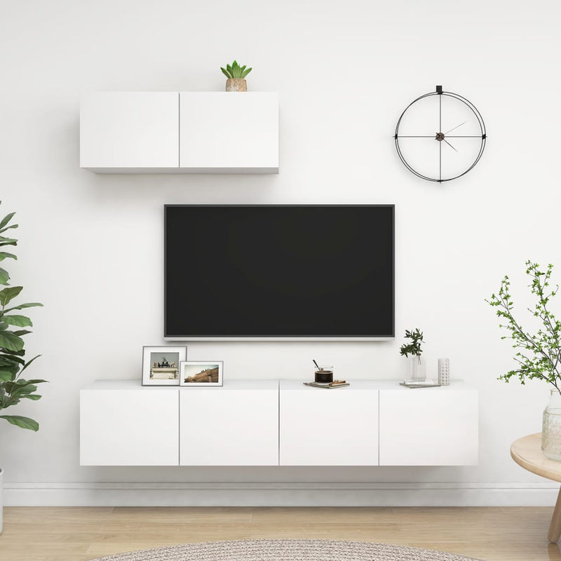Tv-meubelen 3 st bewerkt hout wit MeubelReus