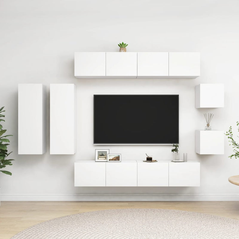 8-delige Tv-meubelset spaanplaat wit MeubelReus