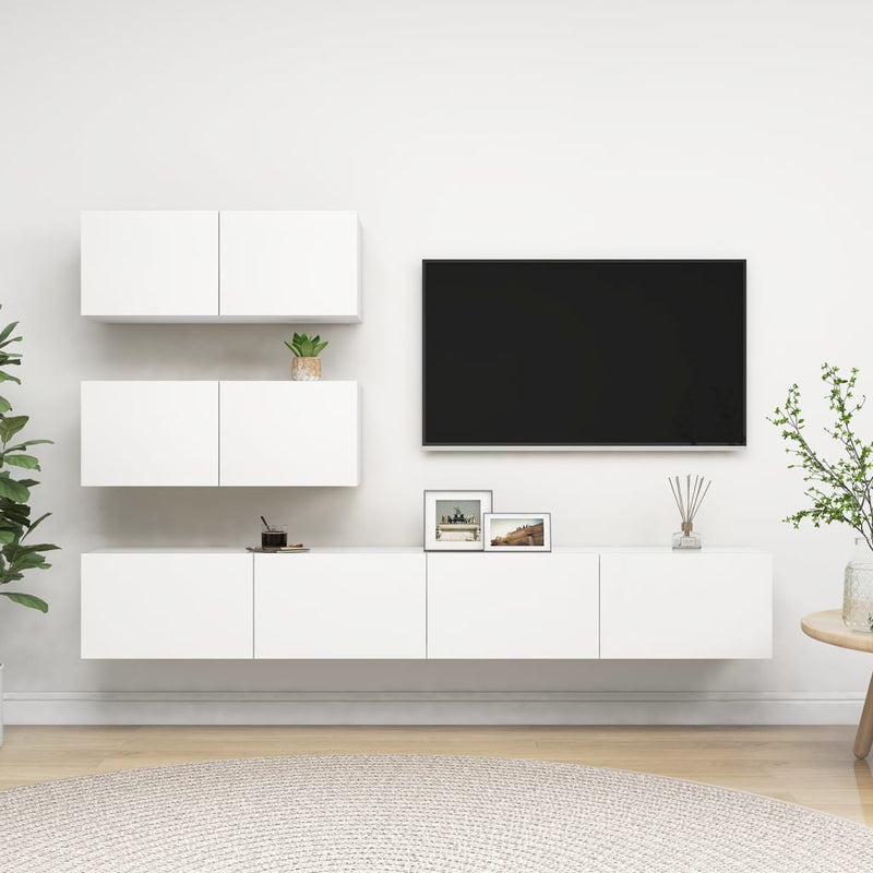 4-delige Tv-meubelset spaanplaat wit MeubelReus