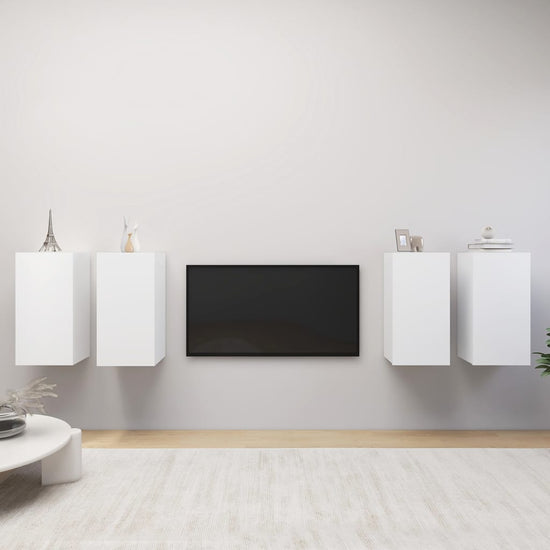 Tv-meubelen 4 st 30,5x30x60 cm spaanplaat wit MeubelReus