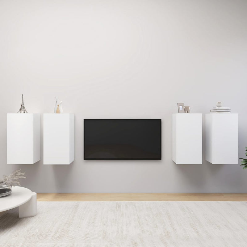 Tv-meubelen 4 st 30,5x30x60 cm spaanplaat wit MeubelReus