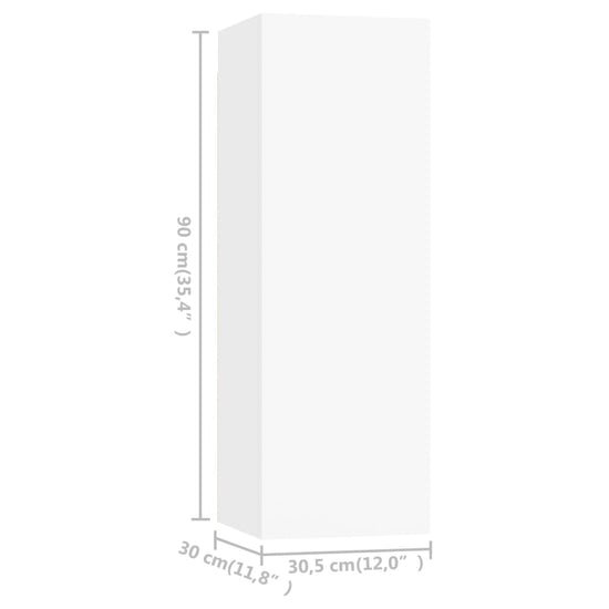 Tv-meubelen 4 st 30,5x30x90 cm spaanplaat wit MeubelReus