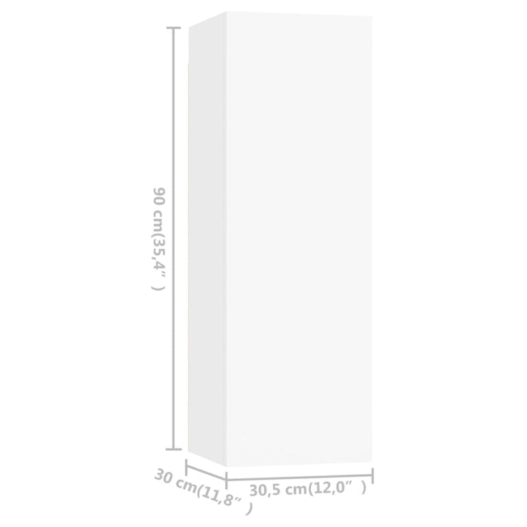 Tv-meubelen 4 st 30,5x30x90 cm spaanplaat wit MeubelReus