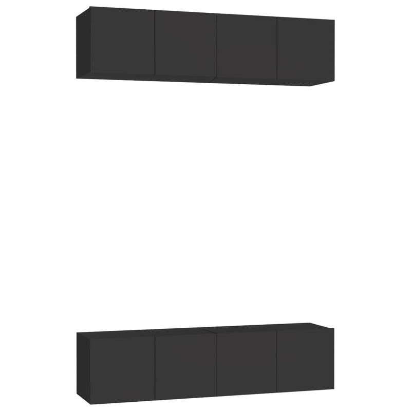 Tv-meubelen 4 st 60x30x30 cm spaanplaat zwart MeubelReus