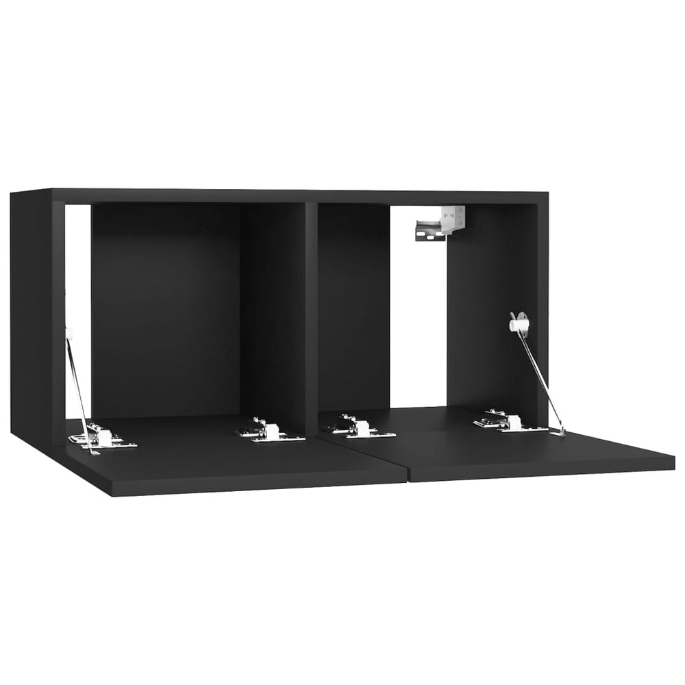 Tv-meubelen 4 st 60x30x30 cm spaanplaat zwart MeubelReus
