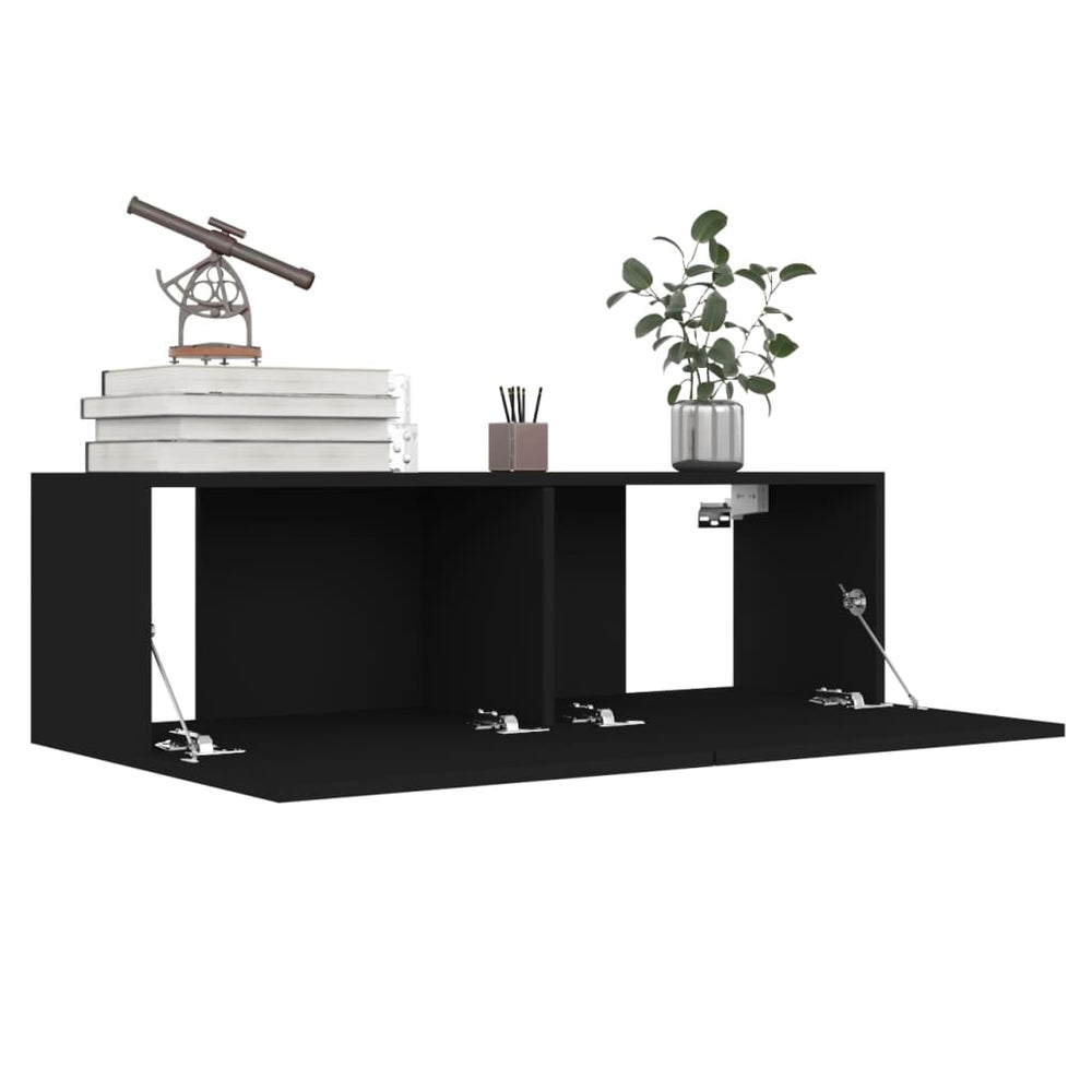Tv-meubelen 4 st 100x30x30 cm spaanplaat zwart MeubelReus