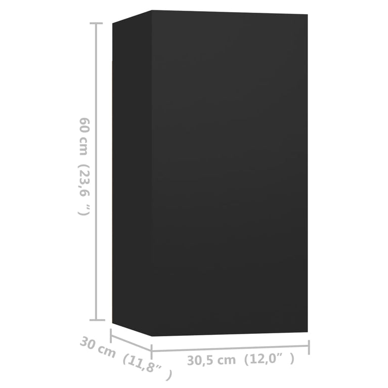 Tv-meubelen 4 st 30,5x30x60 cm spaanplaat zwart MeubelReus
