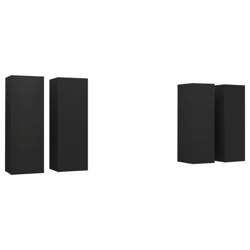 Tv-meubelen 4 st 30,5x30x90 cm bewerkt hout zwart MeubelReus