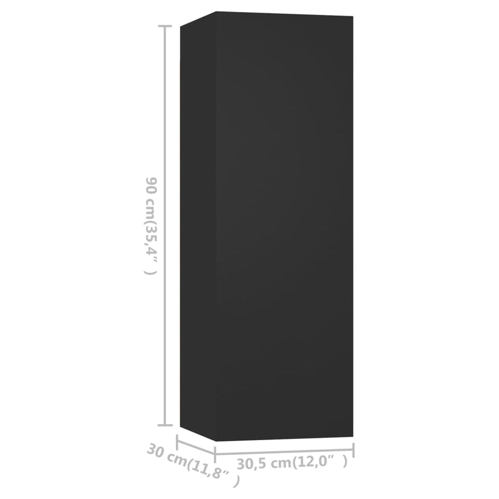 Tv-meubelen 4 st 30,5x30x90 cm bewerkt hout zwart MeubelReus