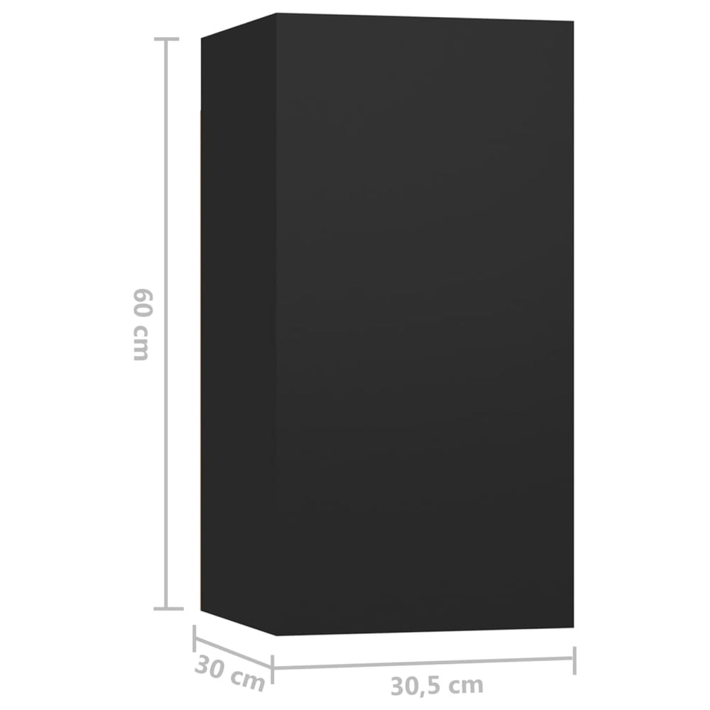 Tv-meubelen 7 st 30,5x30x60 cm spaanplaat zwart MeubelReus