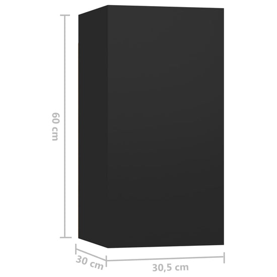 Tv-meubelen 7 st 30,5x30x60 cm spaanplaat zwart MeubelReus
