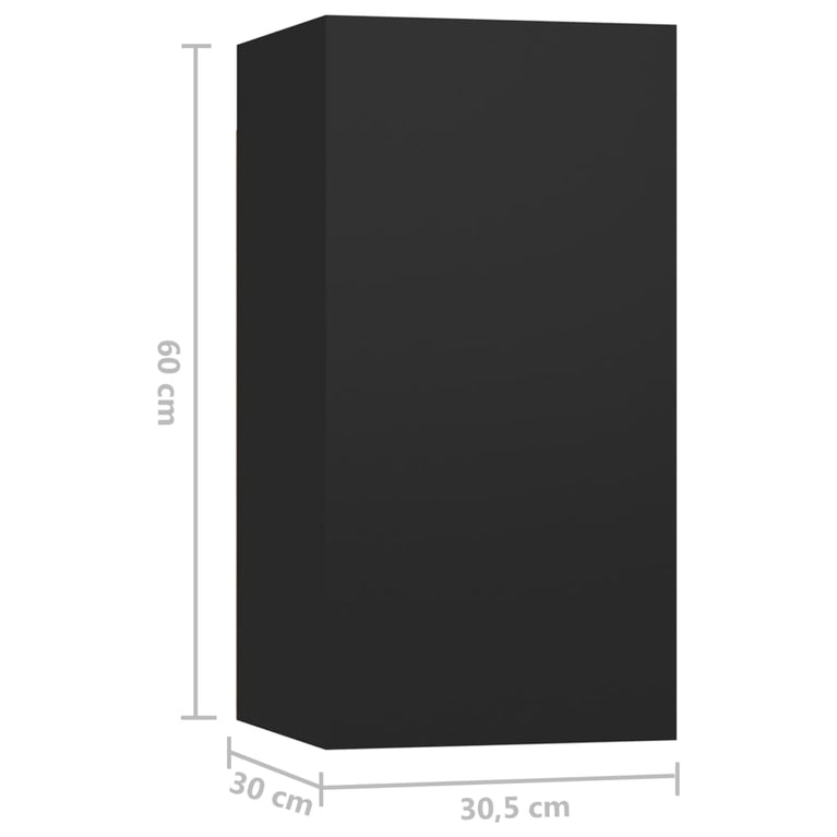 Tv-meubelen 7 st 30,5x30x60 cm spaanplaat zwart MeubelReus
