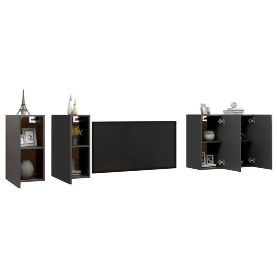 Tv-meubelen 4 st 30,5x30x60 cm spaanplaat grijs MeubelReus