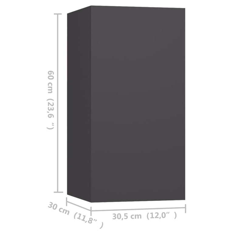Tv-meubelen 4 st 30,5x30x60 cm spaanplaat grijs MeubelReus