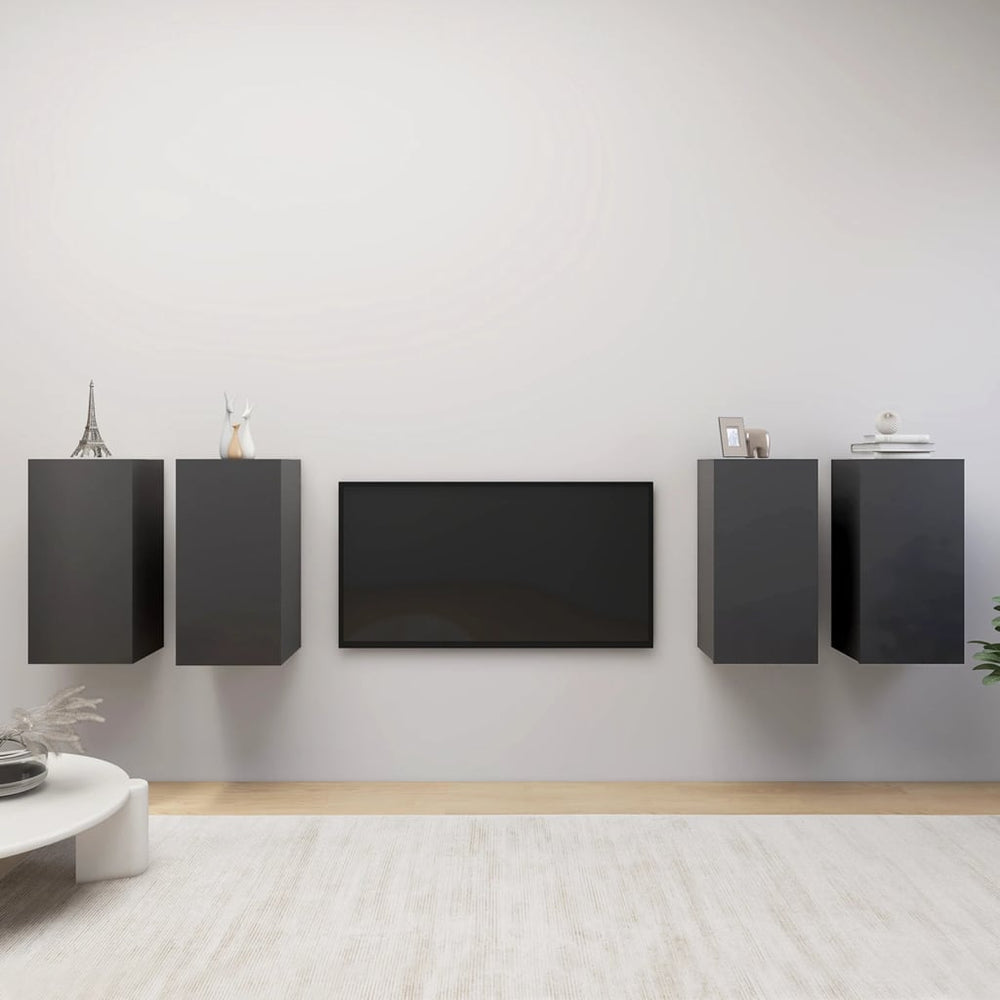 Tv-meubelen 4 st 30,5x30x60 cm spaanplaat grijs MeubelReus