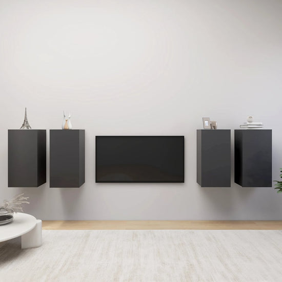 Tv-meubelen 4 st 30,5x30x60 cm spaanplaat grijs MeubelReus