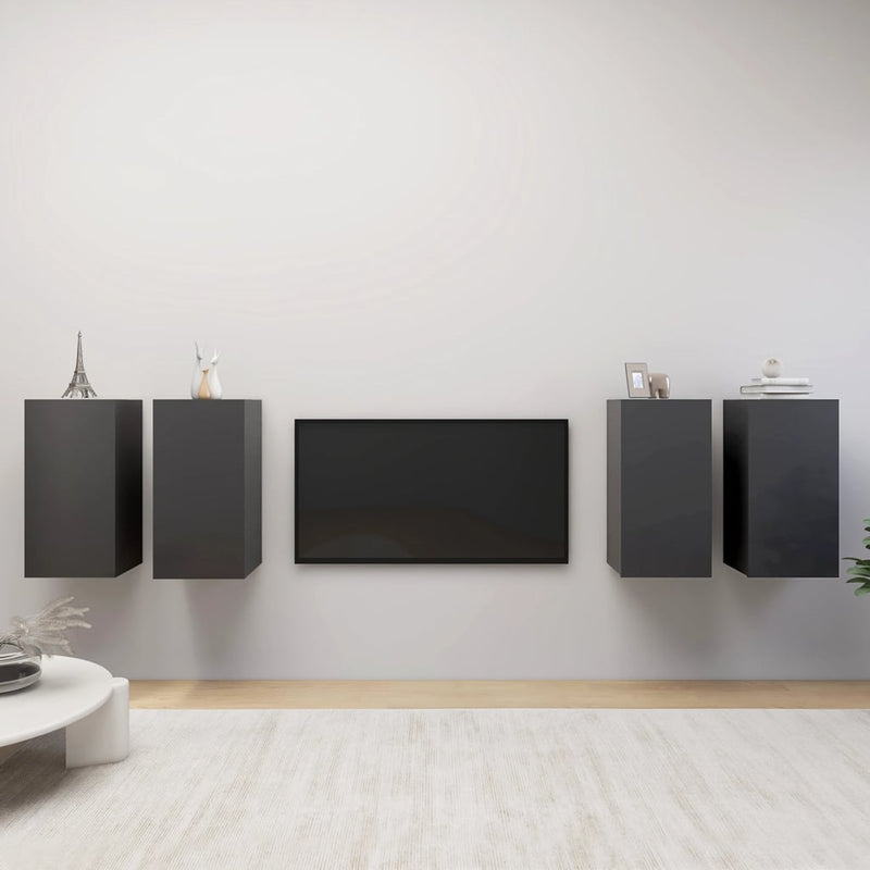 Tv-meubelen 4 st 30,5x30x60 cm spaanplaat grijs MeubelReus