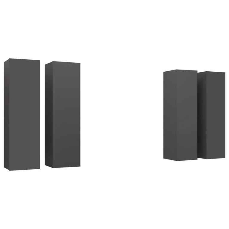 Tv-meubelen 4 st 30,5x30x110 cm spaanplaat grijs