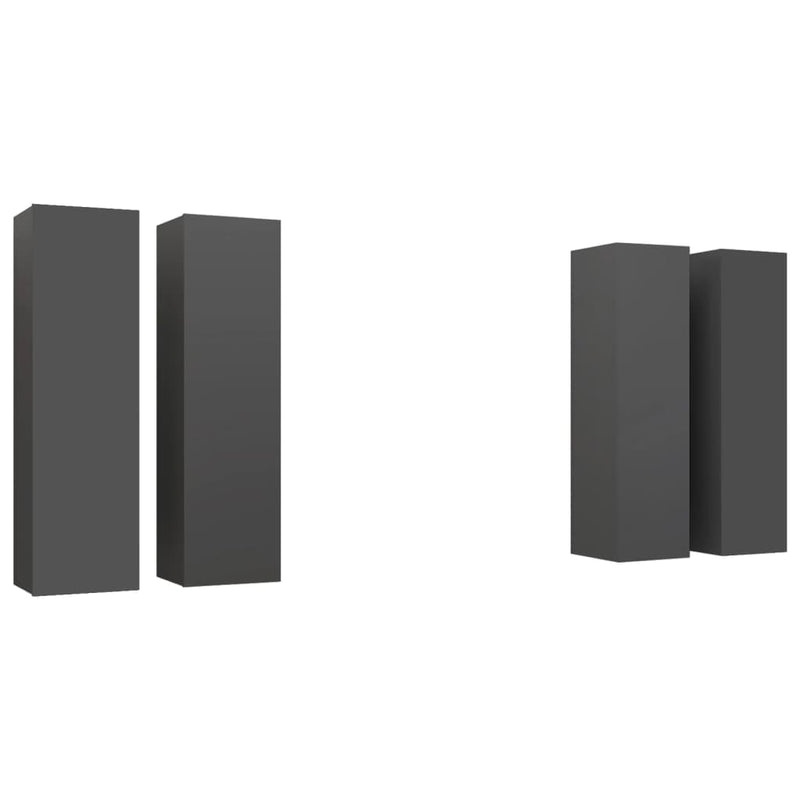 Tv-meubelen 4 st 30,5x30x110 cm spaanplaat grijs