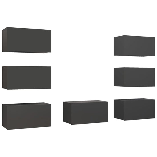 Tv-meubelen 7 st 30,5x30x60 cm spaanplaat grijs MeubelReus