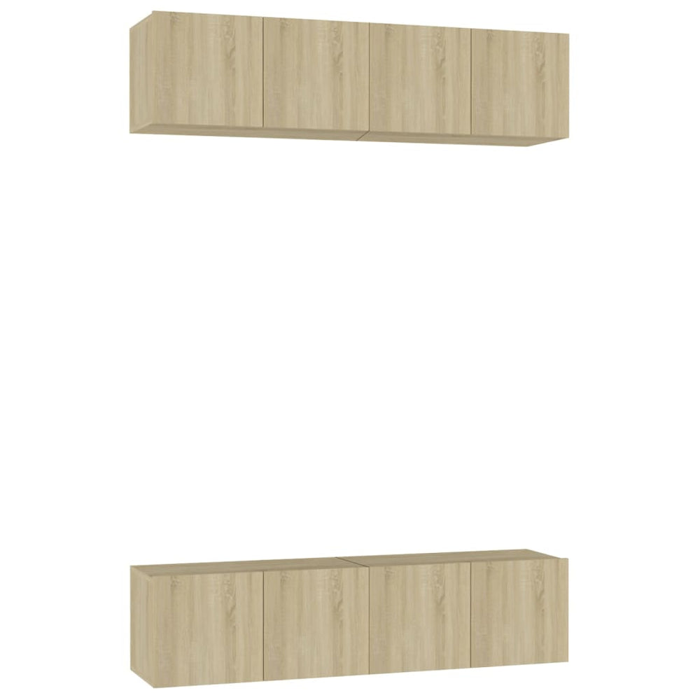 Tv-meubelen 4 st 60x30x30 cm spaanplaat sonoma eikenkleurig MeubelReus