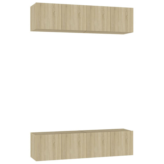 Tv-meubelen 4 st 60x30x30 cm spaanplaat sonoma eikenkleurig MeubelReus