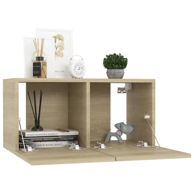 Tv-meubelen 4 st 60x30x30 cm spaanplaat sonoma eikenkleurig MeubelReus