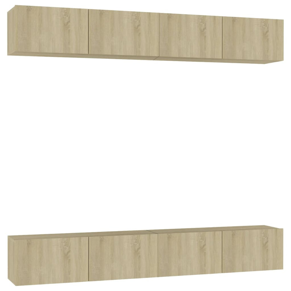 Tv-meubelen 4 st 100x30x30 cm spaanplaat sonoma eikenkleurig MeubelReus