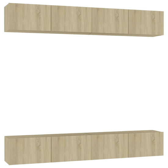 Tv-meubelen 4 st 100x30x30 cm spaanplaat sonoma eikenkleurig MeubelReus