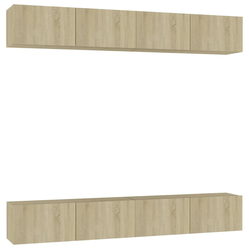 Tv-meubelen 4 st 100x30x30 cm spaanplaat sonoma eikenkleurig MeubelReus