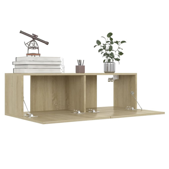 Tv-meubelen 4 st 100x30x30 cm spaanplaat sonoma eikenkleurig MeubelReus