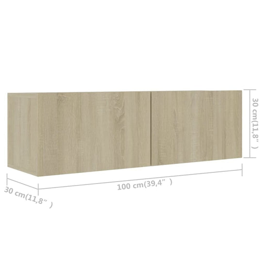 Tv-meubelen 4 st 100x30x30 cm spaanplaat sonoma eikenkleurig MeubelReus
