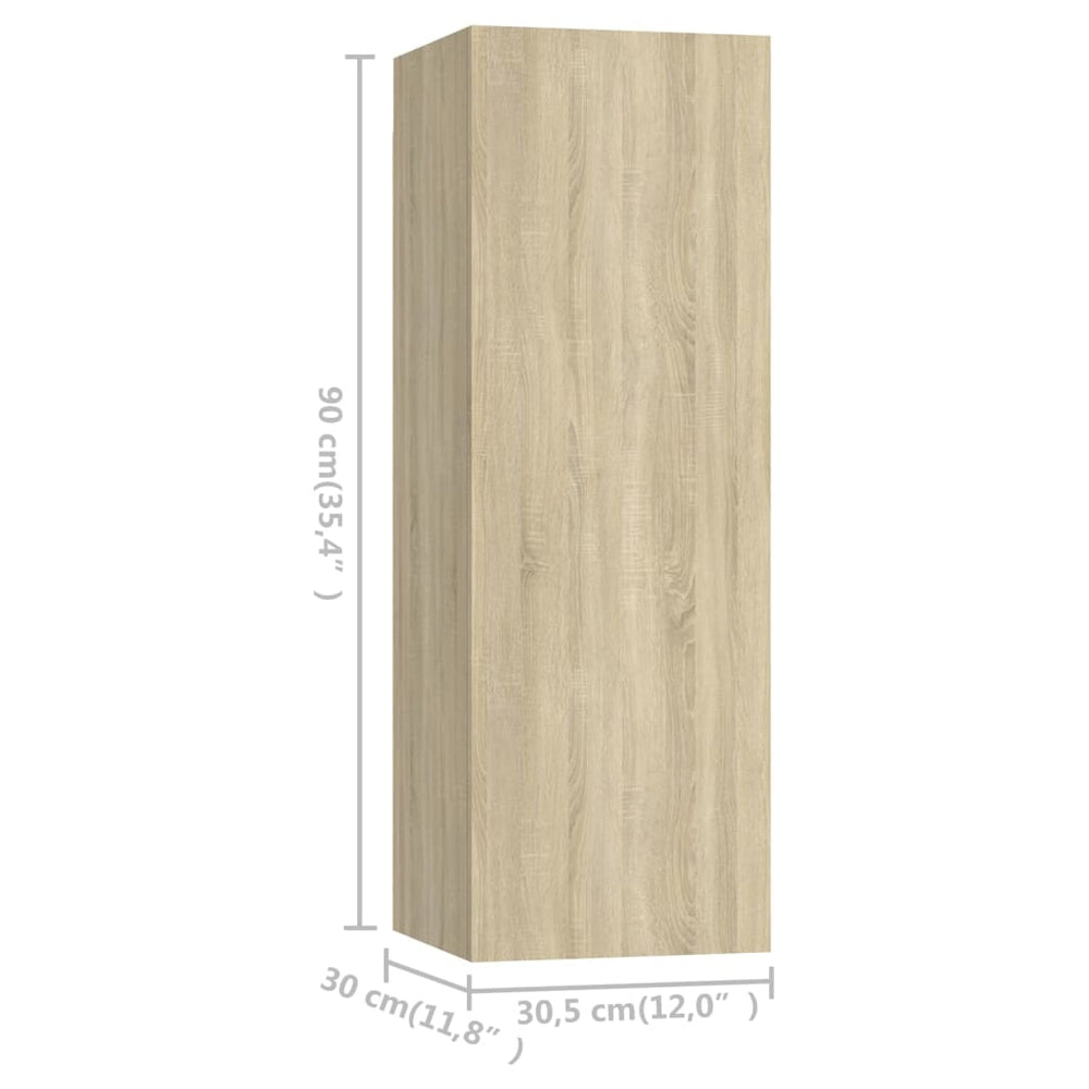 Tv-meubelen 4 st 30,5x30x90 cm spaanplaat sonoma eikenkleurig MeubelReus