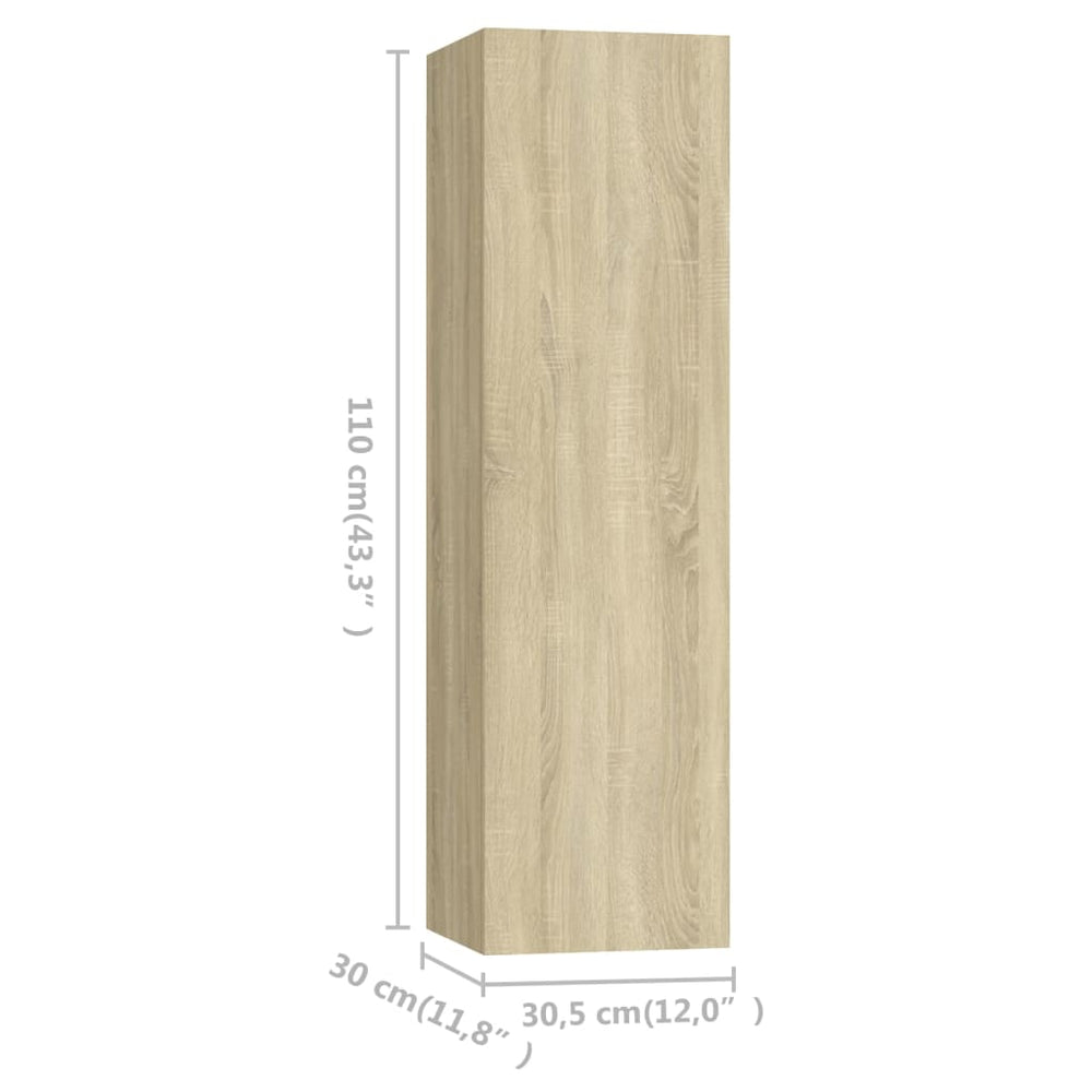 Tv-meubelen 4 st 30,5x30x110cm spaanplaat sonoma eikenkleurig MeubelReus