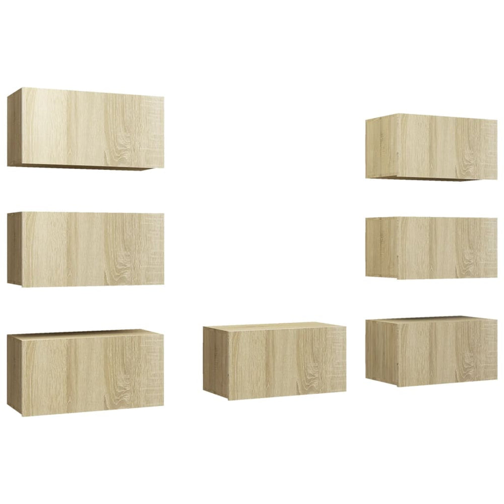 Tv-meubelen 7 st 30,5x30x60 cm spaanplaat sonoma eikenkleurig MeubelReus